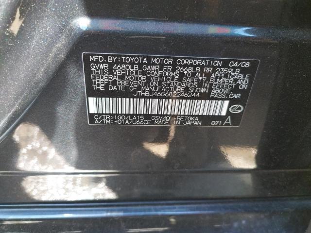 Photo 10 from auction – 2008 LEXUS ES 350 with VIN JTHBJ46G682246244