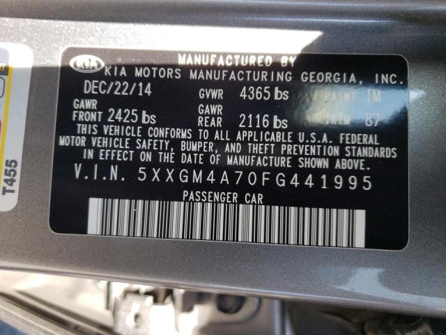 Photo 10 from auction – 2015 KIA OPTIMA LX with VIN 5XXGM4A70FG441995