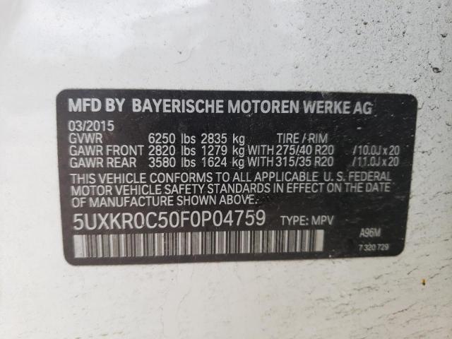 Photo 10 from auction – 2015 BMW X5 XDRIVE3 with VIN 5UXKR0C50F0P04759