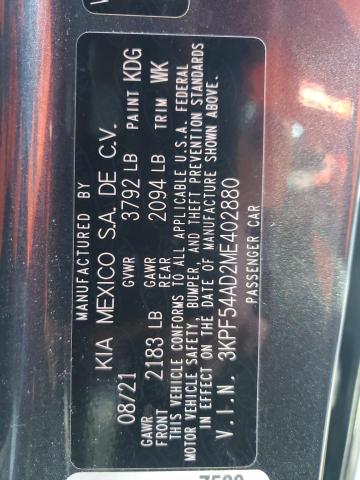 Photo 10 from auction – 2021 KIA FORTE EX with VIN 3KPF54AD2ME402880