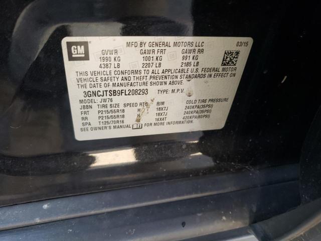 Photo 10 from auction – 2015 CHEVROLET TRAX LTZ with VIN 3GNCJTSB9FL208293
