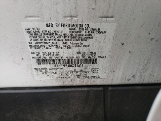 Photo 10 from auction – 2013 FORD TAURUS SEL with VIN 1FAHP2E84DG211617