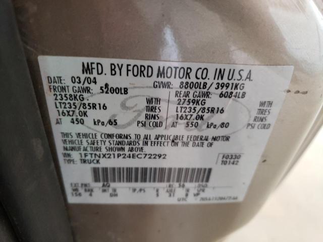 Photo 10 from auction – 2004 FORD F250 SUPER with VIN 1FTNX21P24EC72292