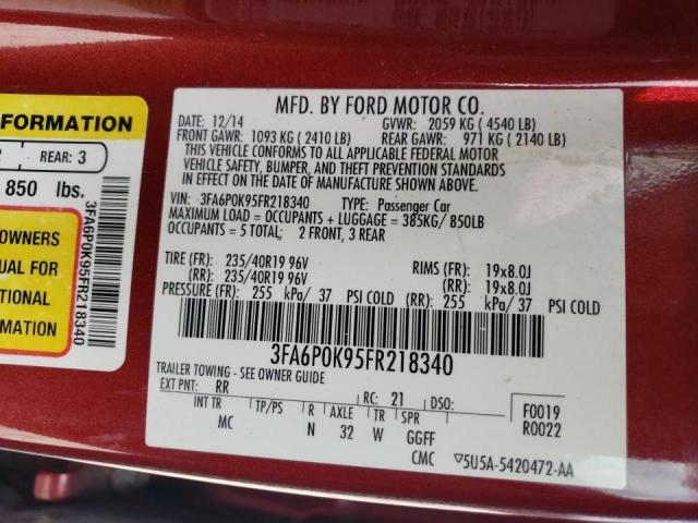 Photo 10 from auction – 2015 FORD FUSION TIT with VIN 3FA6P0K95FR218340