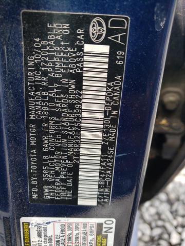 Photo 10 from auction – 2005 TOYOTA COROLLA CE with VIN 2T1BR32E75C399222