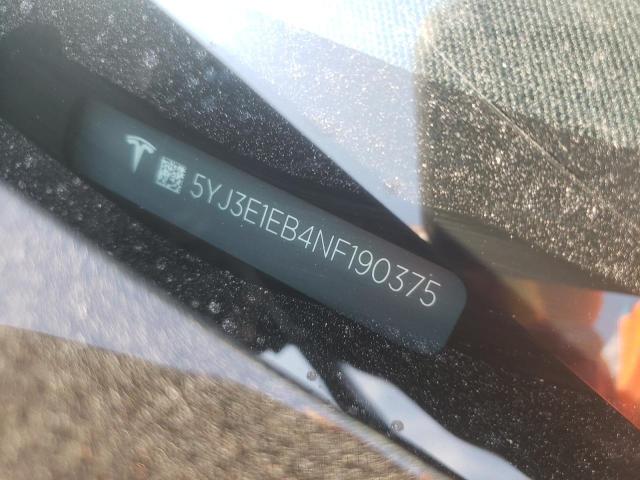 Photo 10 from auction – 2022 TESLA MODEL 3 with VIN 5YJ3E1EB4NF190375