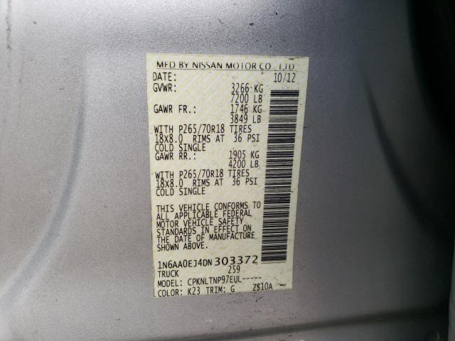 Photo 10 from auction – 2013 NISSAN TITAN S with VIN 1N6AA0EJ4DN303372