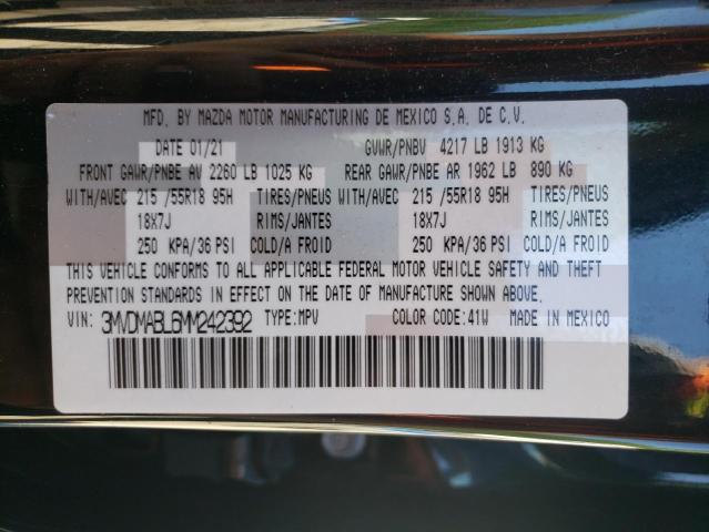 Photo 10 from auction – 2021 MAZDA CX-30 SELE with VIN 3MVDMABL6MM242392