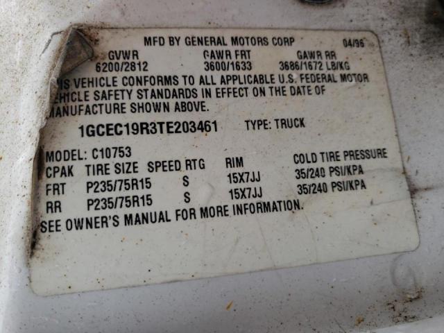 Photo 10 from auction – 1996 CHEVROLET GMT 400 with VIN 1GCEC19R3TE203461