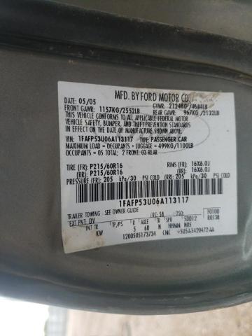 Photo 10 from auction – 2006 FORD TAURUS SE with VIN 1FAFP53U06A113117