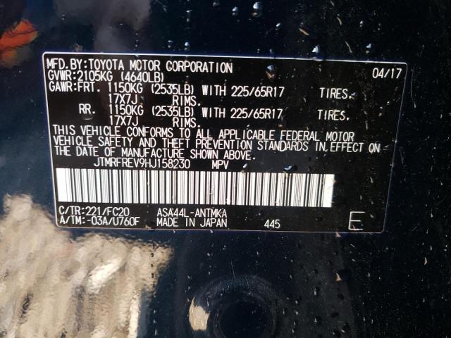 Photo 10 from auction – 2017 TOYOTA RAV4 XLE with VIN JTMRFREV9HJ158230