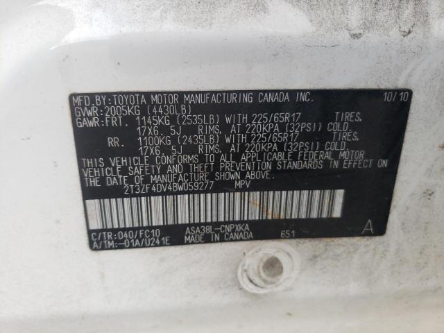 Photo 10 from auction – 2011 TOYOTA RAV4 with VIN 2T3ZF4DV4BW059277