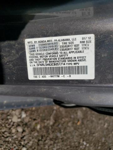 Photo 10 from auction – 2012 HONDA ODYSSEY EX with VIN 5FNRL5H63CB051714