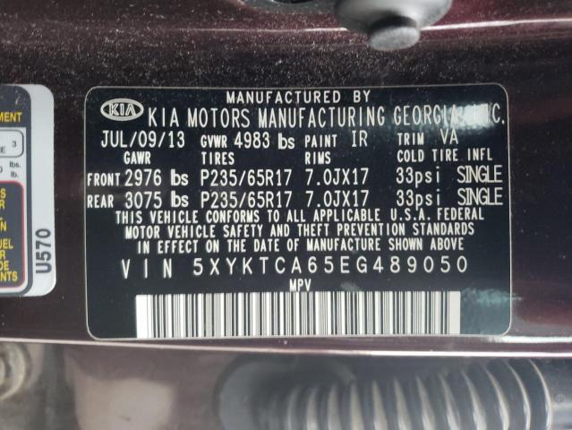 Photo 10 from auction – 2014 KIA SORENTO LX with VIN 5XYKTCA65EG489050