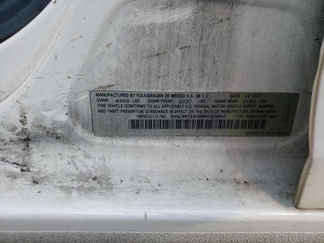 Photo 10 from auction – 2008 VOLKSWAGEN JETTA S with VIN 3VWJM71K08M092850
