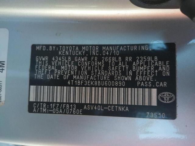 Photo 10 from auction – 2011 TOYOTA CAMRY BASE with VIN 4T1BF3EK8BU600890