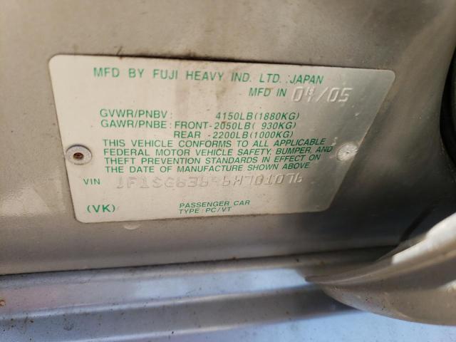 Photo 10 from auction – 2006 SUBARU FORESTER 2 with VIN JF1SG63696H701076