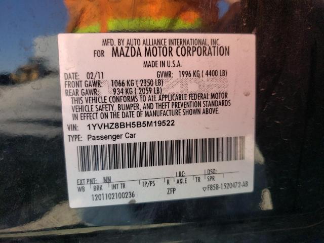 Photo 10 from auction – 2011 MAZDA 6 I with VIN 1YVHZ8BH5B5M19522