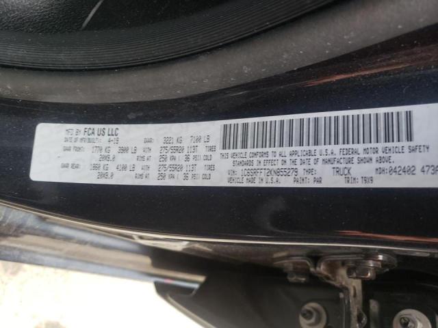 Photo 10 from auction – 2019 RAM 1500 BIG H with VIN 1C6SRFFT2KN855279