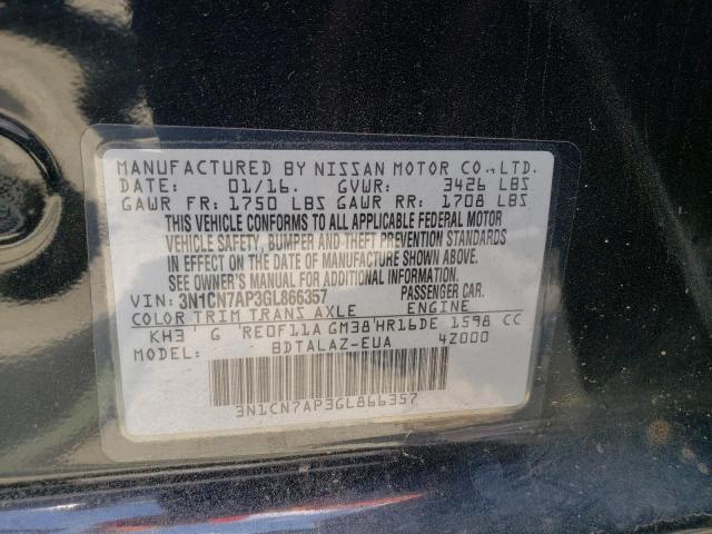 Photo 10 from auction – 2016 NISSAN VERSA S with VIN 3N1CN7AP3GL866357