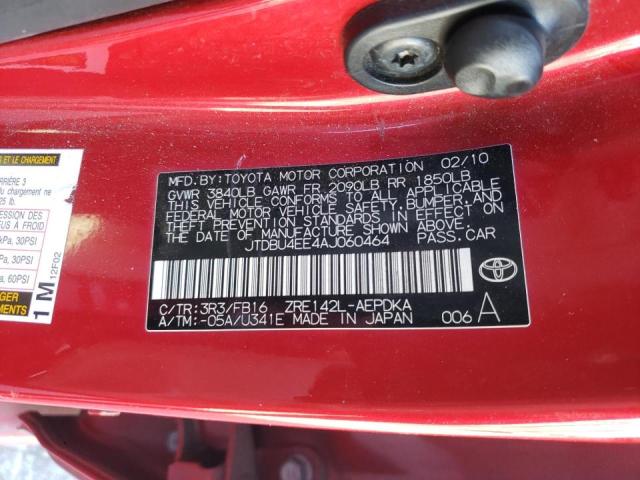 Photo 10 from auction – 2010 TOYOTA COROLLA BA with VIN JTDBU4EE4AJ060464