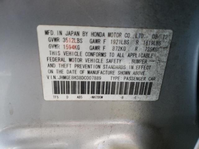 Photo 10 from auction – 2013 HONDA FIT with VIN JHMGE8H38DC007889