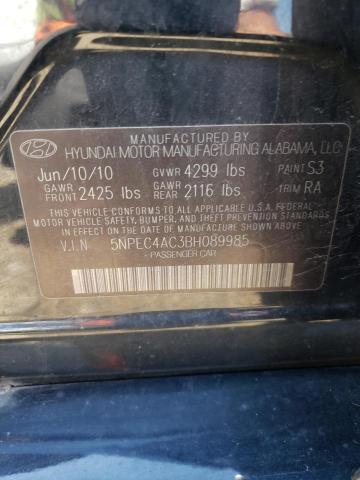 Photo 10 from auction – 2011 HYUNDAI SONATA SE with VIN 5NPEC4AC3BH089985