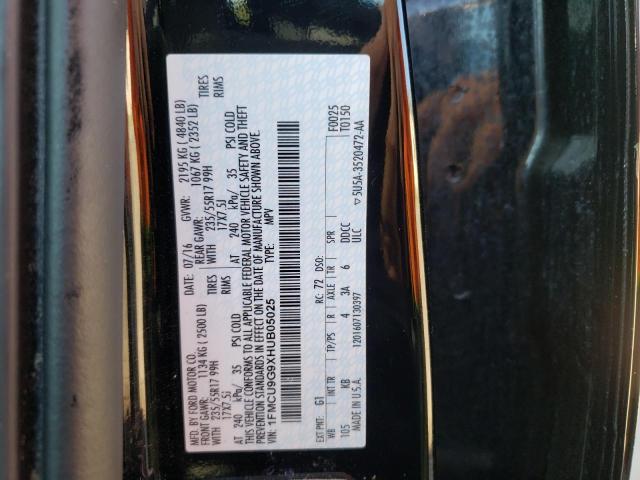 Photo 10 from auction – 2017 FORD ESCAPE SE with VIN 1FMCU9G9XHUB05025