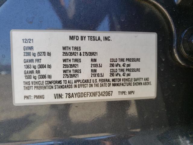Zdjęcie 10 z aukcji – 2022 TESLA MODEL Y z VIN 7SAYGDEFXNF342067