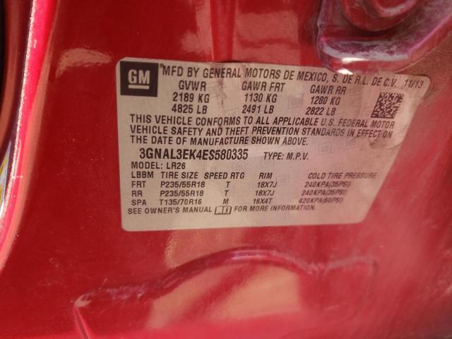 Photo 10 from auction – 2014 CHEVROLET CAPTIVA LT with VIN 3GNAL3EK4ES580335