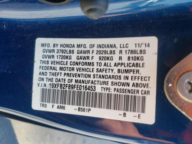 Photo 10 from auction – 2015 HONDA CIVIC EX with VIN 19XFB2F89FE016453