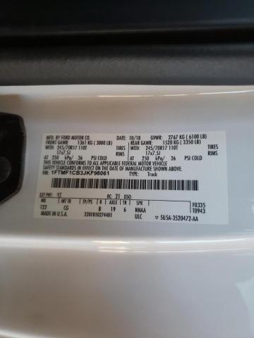 Photo 10 from auction – 2018 FORD F150 with VIN 1FTMF1CB3JKF98061