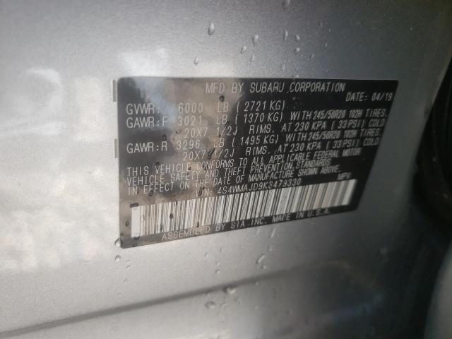 Photo 10 from auction – 2019 SUBARU ASCENT LIM with VIN 4S4WMAJD9K3479330