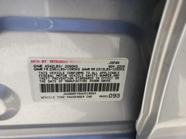 Photo 10 from auction – 2010 MITSUBISHI LANCER EVO with VIN JA32W5FV6AU018924