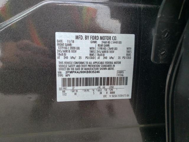 Photo 10 from auction – 2019 FORD EDGE SEL with VIN 2FMPK4J90KBB35246