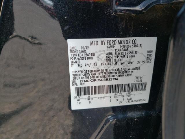 Photo 10 from auction – 2013 FORD EDGE LIMIT with VIN 2FMDK3KC5DBB22194