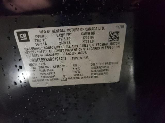 Zdjęcie 10 z aukcji – 2016 CHEVROLET EQUINOX LS z VIN 2GNFLEEK4G6191407