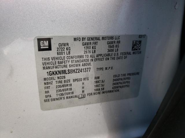 Photo 10 from auction – 2017 GMC ACADIA SLT with VIN 1GKKNMLS8HZ241377