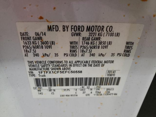Photo 10 from auction – 2014 FORD F150 SUPER with VIN 1FTFX1CF5EFC50558