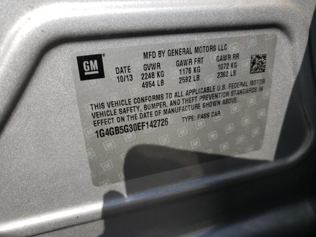 Photo 10 from auction – 2014 BUICK LACROSSE with VIN 1G4GB5G30EF142726