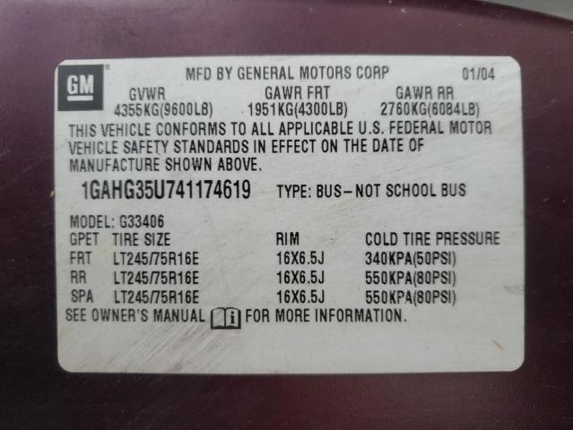 Photo 10 from auction – 2004 CHEVROLET EXPRESS G3 with VIN 1GAHG35U741174619