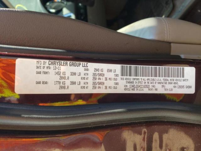 Photo 10 from auction – 2012 DODGE DURANGO CR with VIN 1C4RDJDG4CC163522