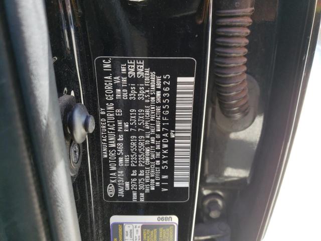 Photo 10 from auction – 2015 KIA SORENTO SX with VIN 5XYKWDA71FG553625