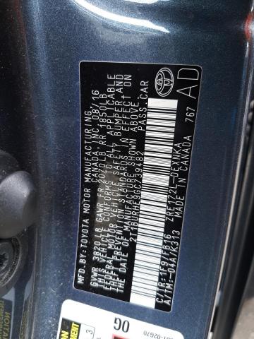 Photo 10 from auction – 2016 TOYOTA COROLLA L with VIN 2T1BURHE9GC739482