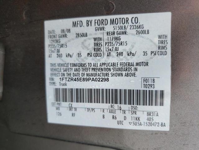 Photo 10 from auction – 2009 FORD RANGER SUP with VIN 1FTZR45E89PA02298