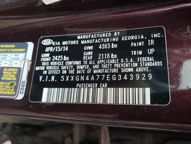 Photo 10 from auction – 2014 KIA OPTIMA EX with VIN 5XXGN4A77EG343929