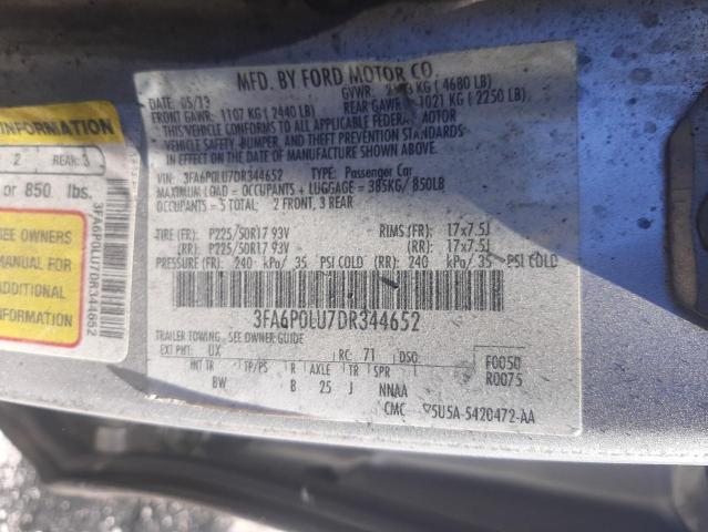 Photo 10 from auction – 2013 FORD FUSION SE with VIN 3FA6P0LU7DR344652
