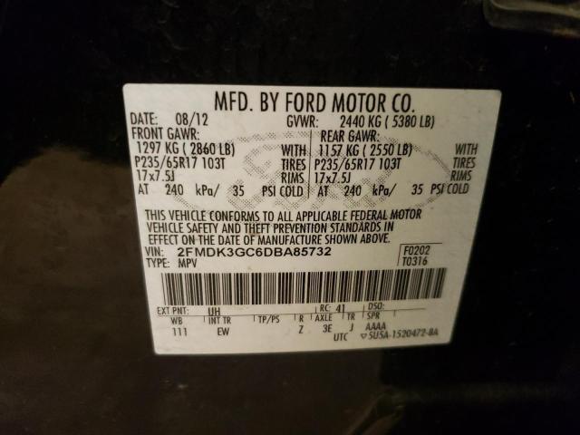 Photo 10 from auction – 2013 FORD EDGE SE with VIN 2FMDK3GC6DBA85732