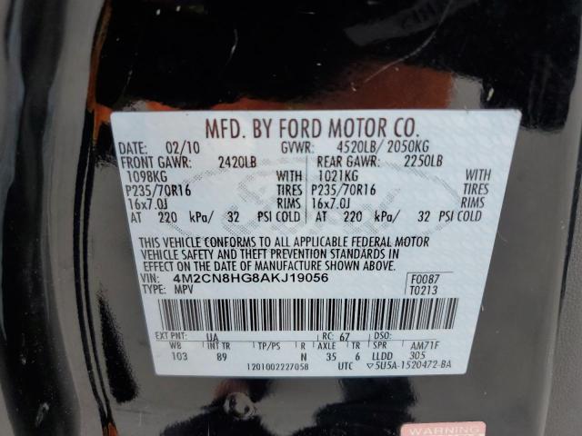 Photo 10 from auction – 2010 MERCURY MARINER PR with VIN 4M2CN8HG8AKJ19056