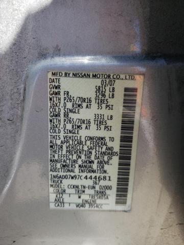 Photo 10 from auction – 2007 NISSAN FRONTIER C with VIN 1N6AD07W97C444681